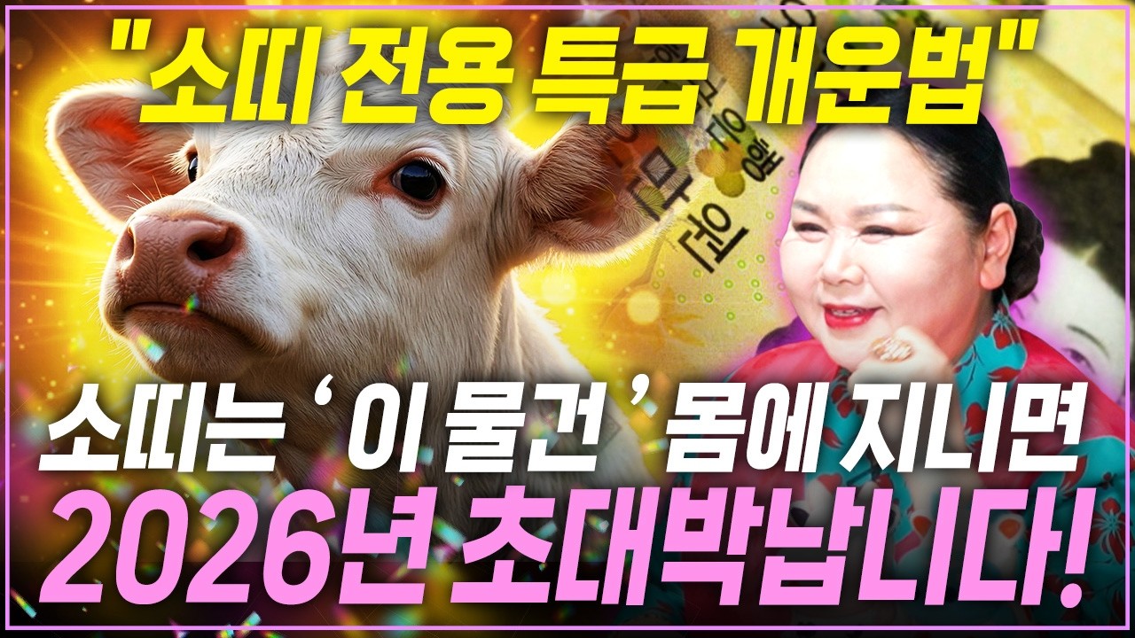2026년 병오년 소띠는 이 '물건' 을 지니고 다니면 올해 무조건 초대박납니다! 오직 소띠만 할 수 있는 특급 개운법은?! / 2026년 병오년 소띠 운세