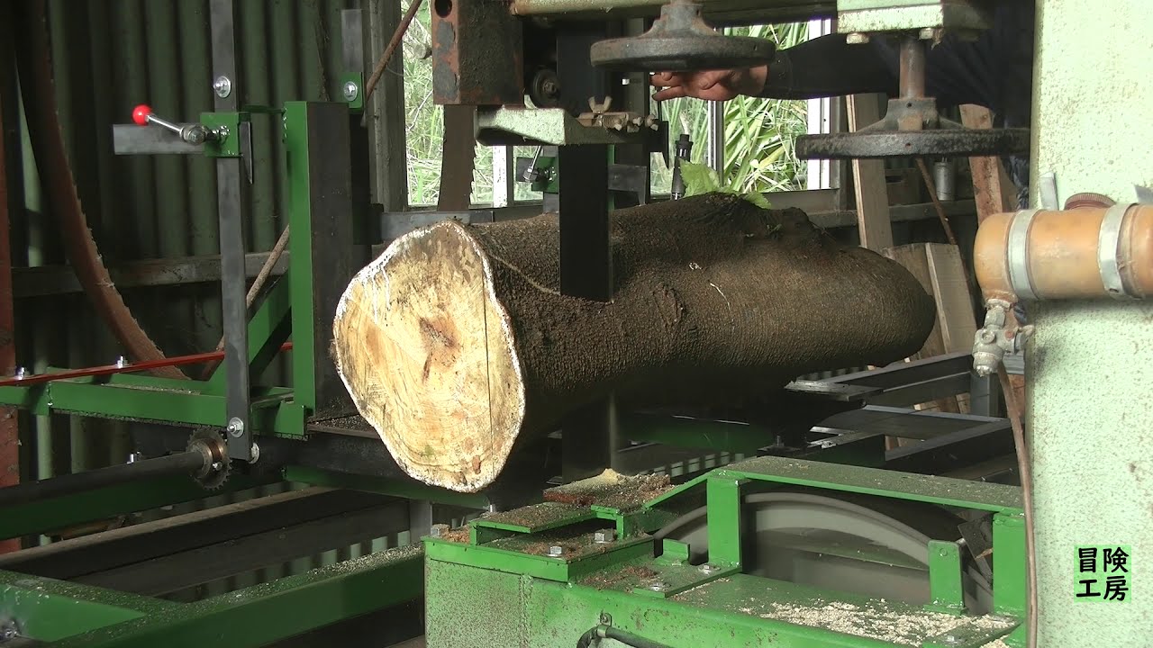 自作バンドソー製材機、改良編、Make a band saw sawmill,