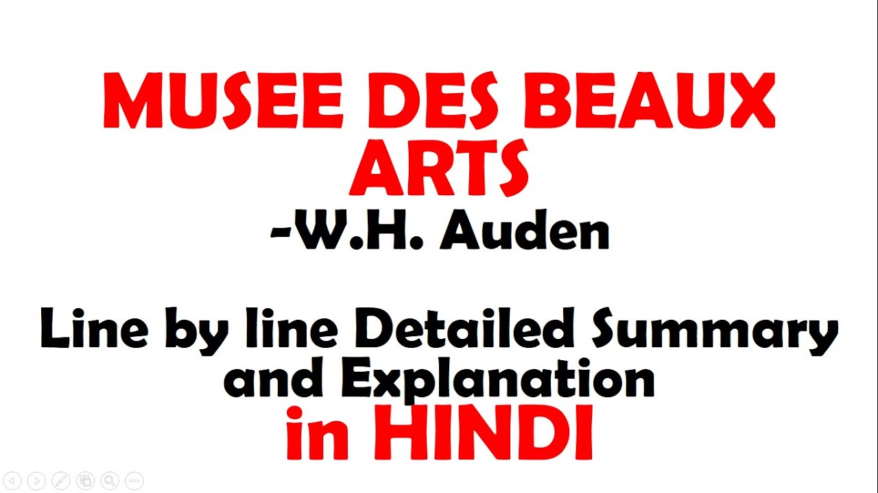Musee des Beaux Arts in Hindi | W.H. Auden | Line by Line, Full Summary | English honours