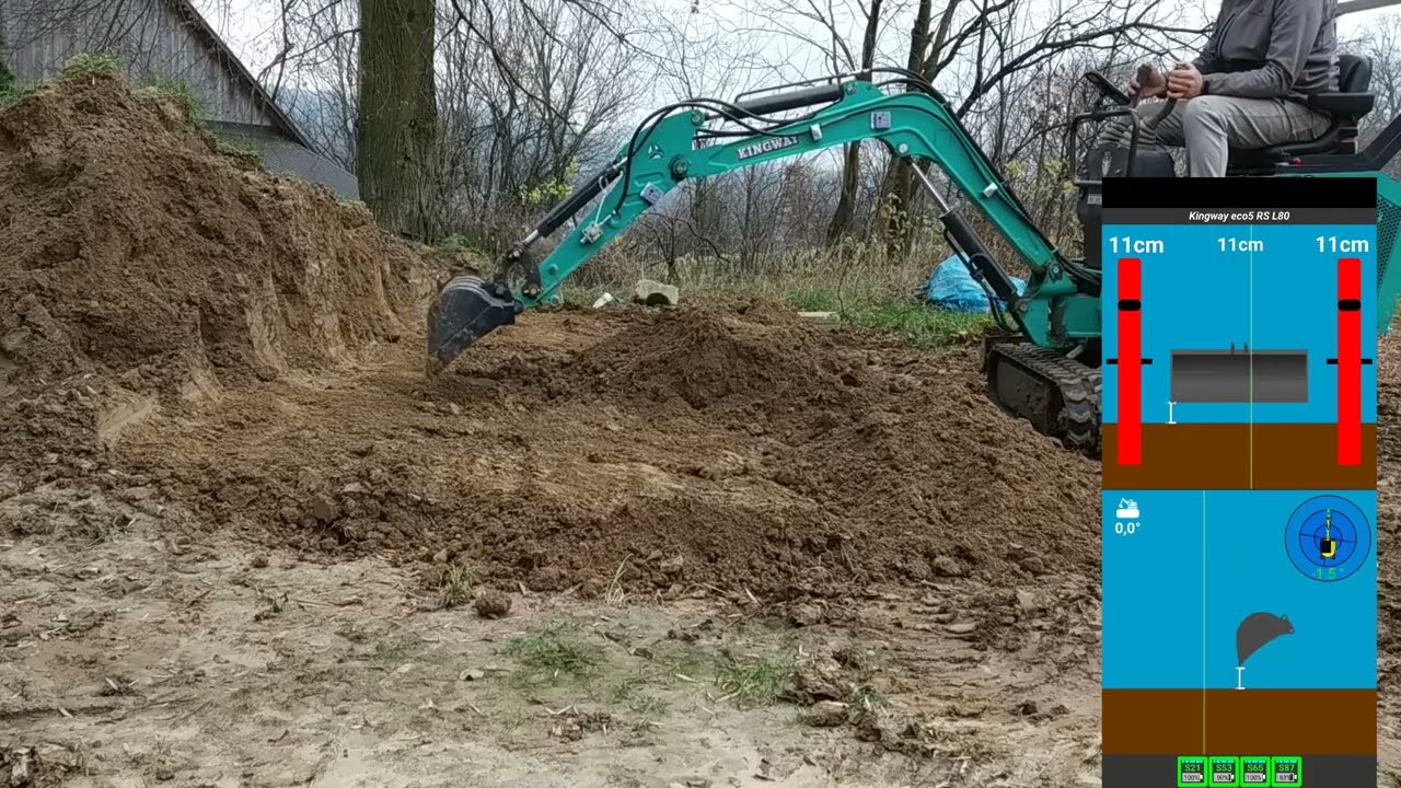 BlueDig   testy w terenie   niwelacja terenu   praca z laserem