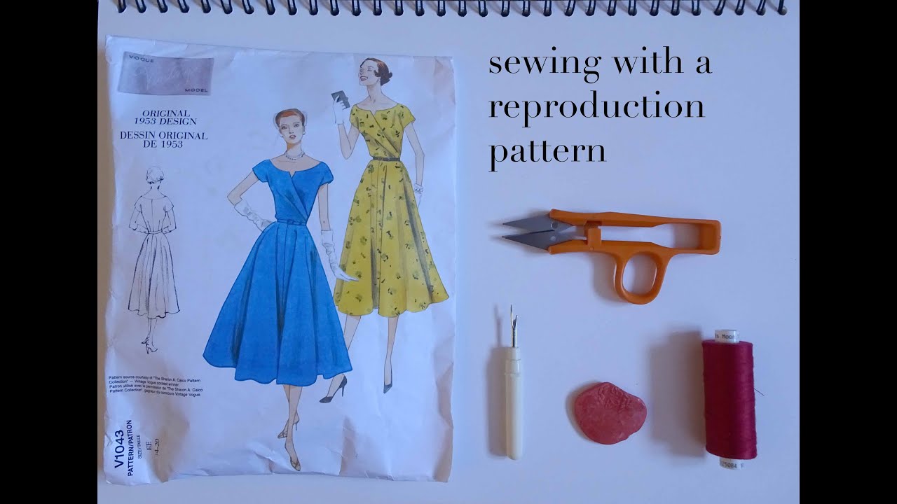 Sewing a 1950s dress with a reproduction vintage commercial pattern