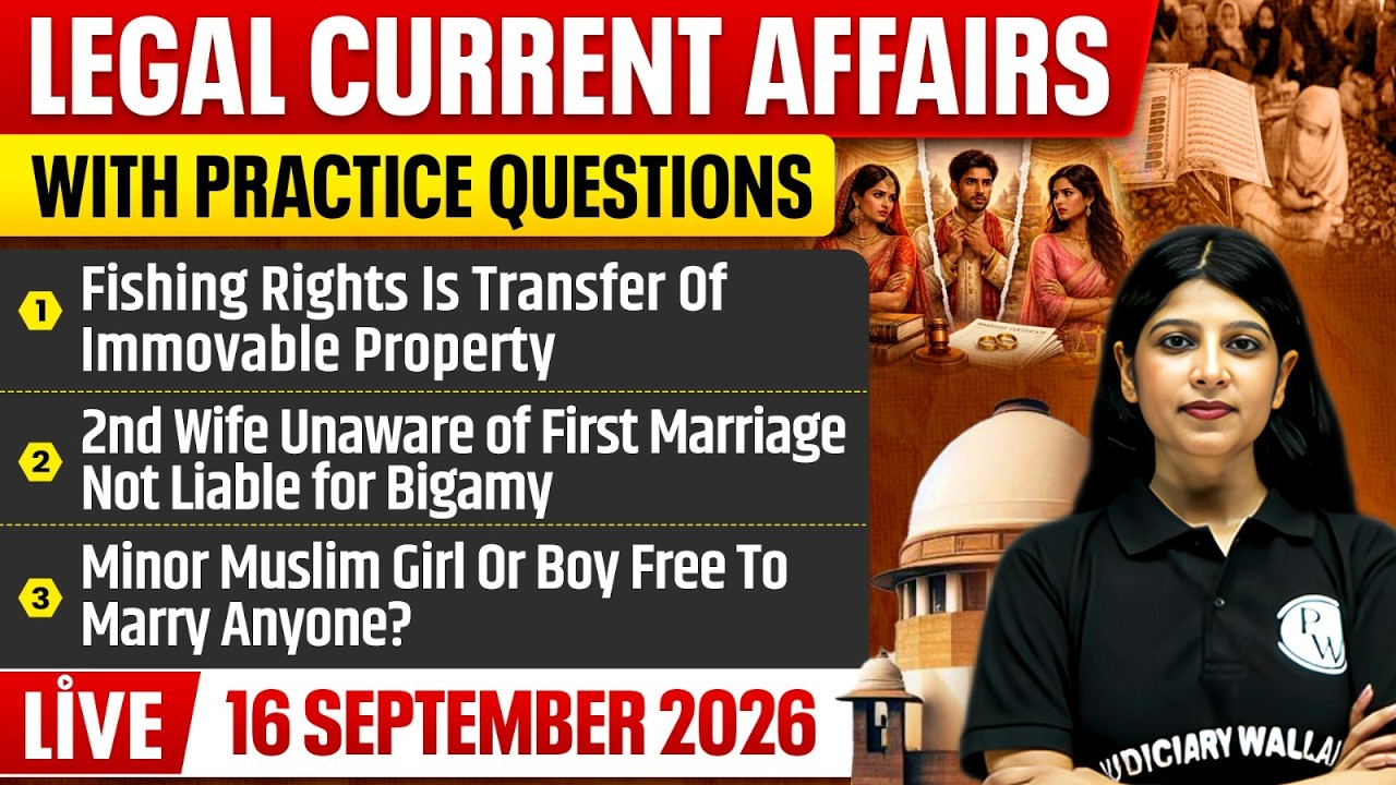 Legal Current Affairs Today | 16 Sept 2026 | Top Legal News | Judiciary/APO/APP | Judiciary By PW