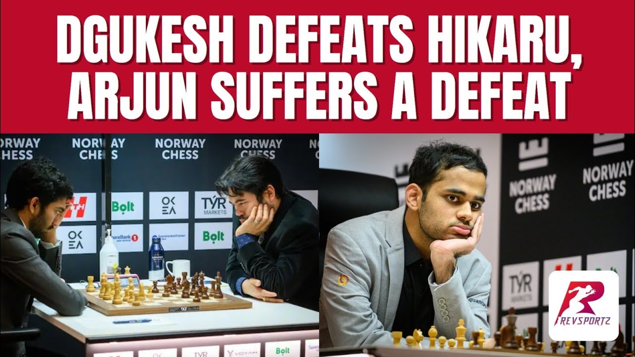 #DGukesh defeats World No. 2 Hikaru Nakamura, #ArjunErigaisi suffers a defeat.