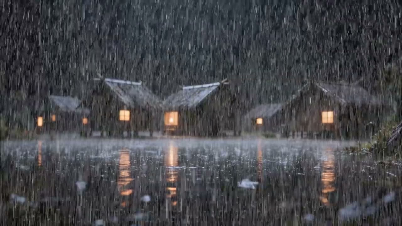 Rainy Night Window View 🌙🌧️ | Calm ASMR Sounds