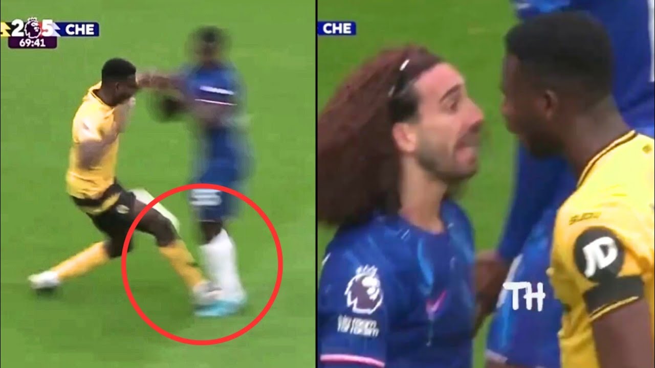 Cucurella vs Mosquera Big Fight 😳😡 | Mosquera Horrible Tackle on Caicedo | Caicedo Injury Wolves