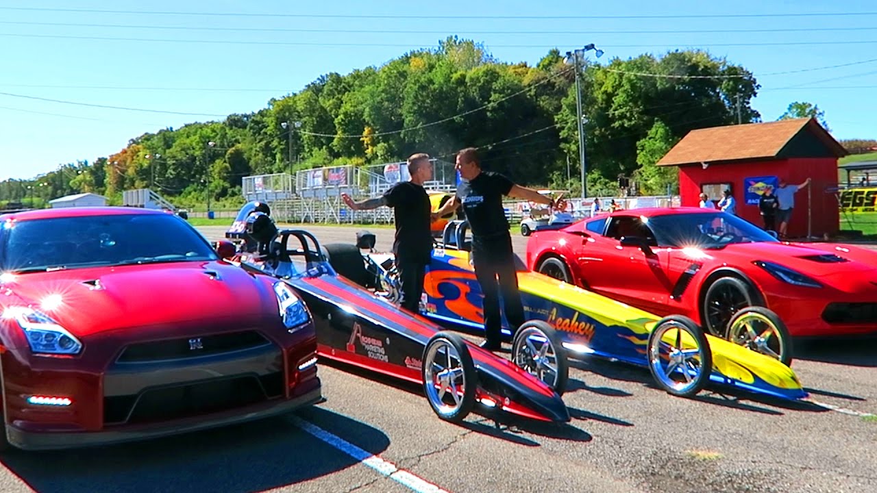 CRAZY GTR vs Z06 DRAGSTER RACE!!