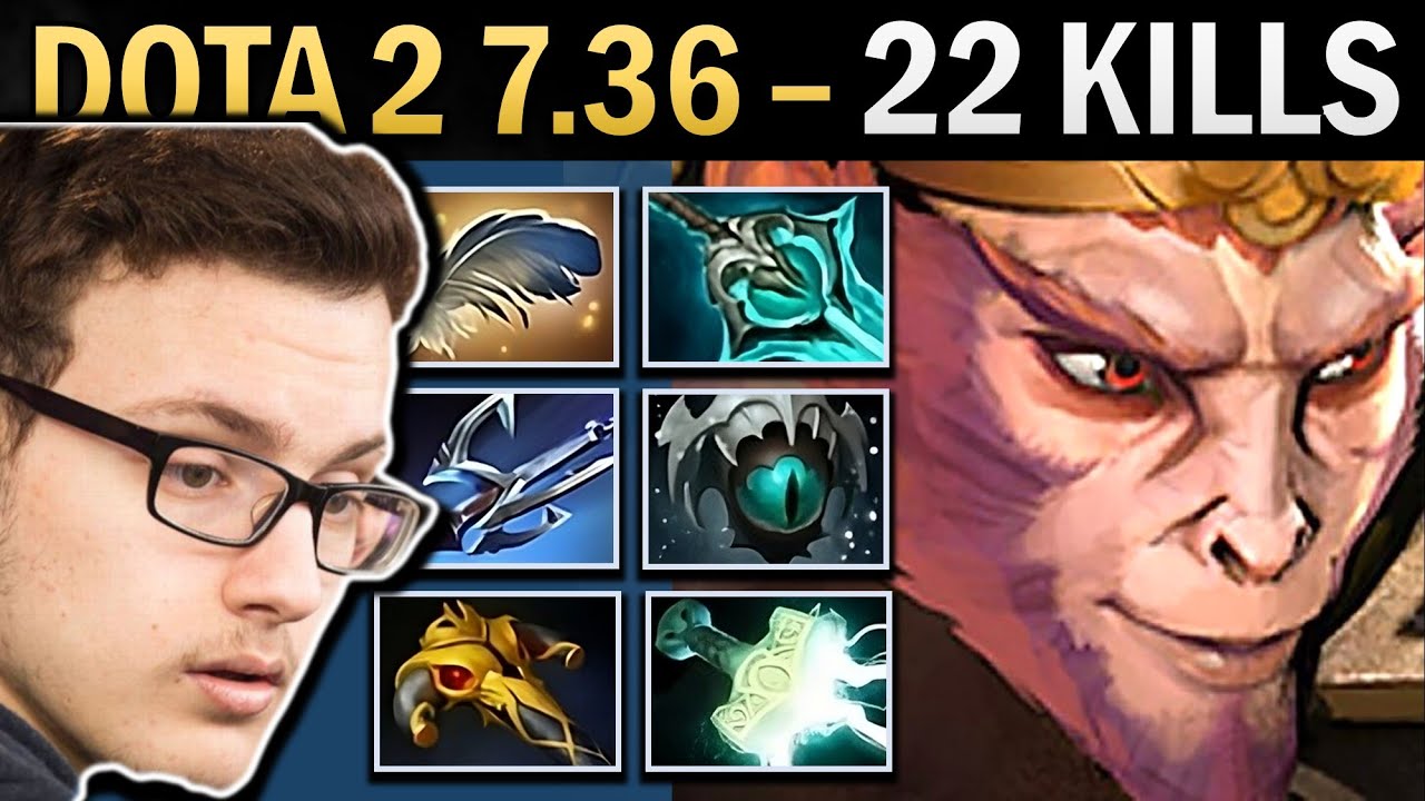 Monkey King Gameplay Miracle with 22 Kills and Echo - Dota 2 7.36