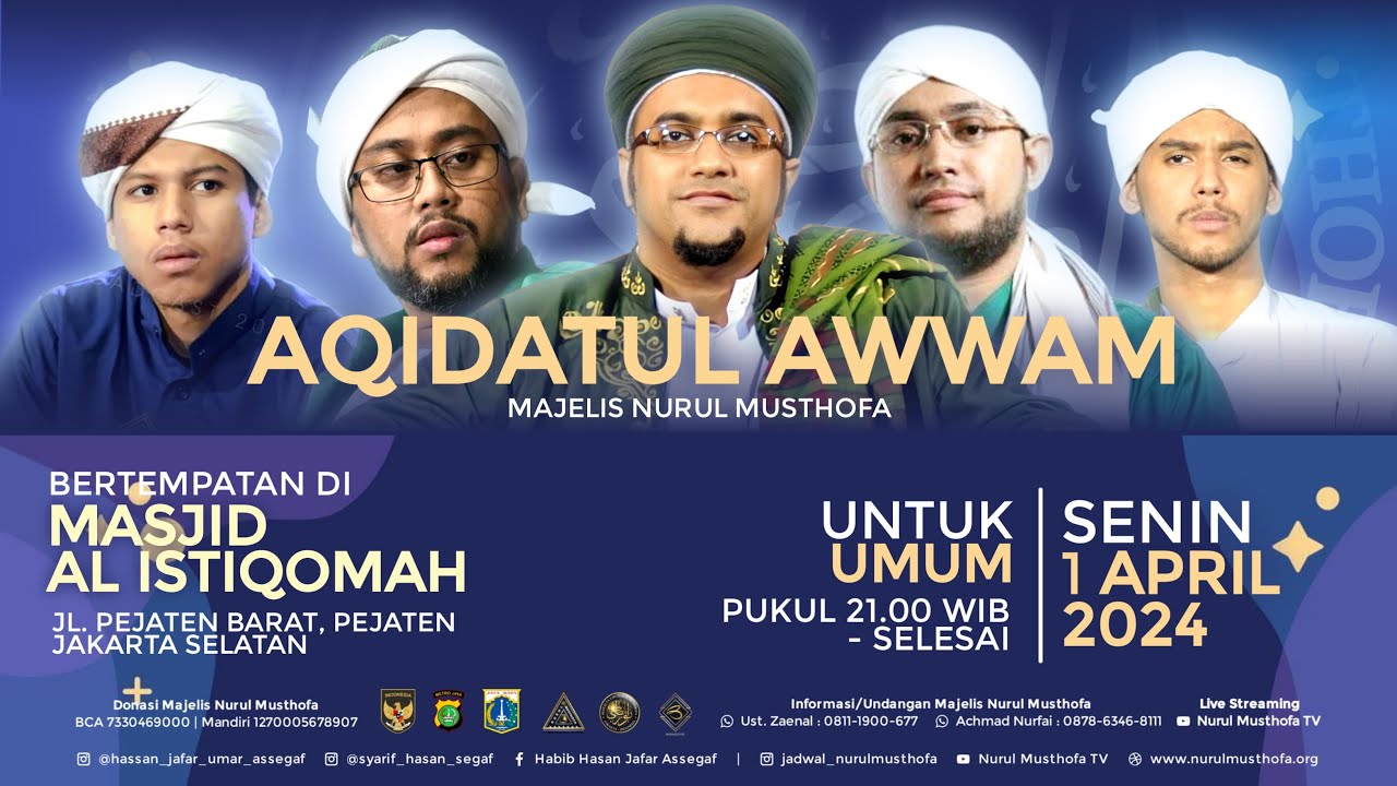 🔴 LIVE | Aqidahtu Awwam  | Masjid Al Istiqomah Pejaten Barat Pejaten | Senin , 01 April  2024