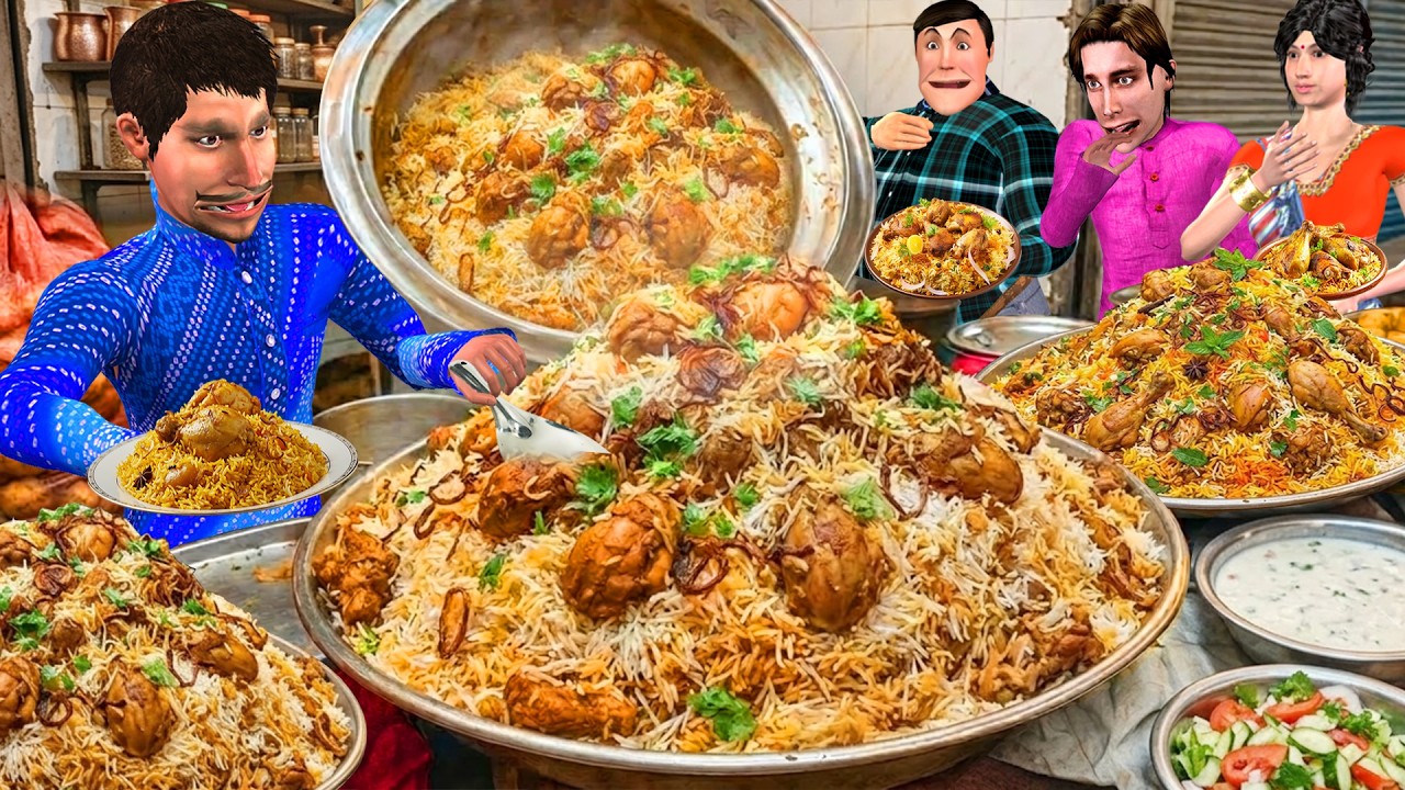 Unlimited Chicken Dum Biryani for ₹100/- Street Food Comedy Hindi Kahaniya Moral Stories