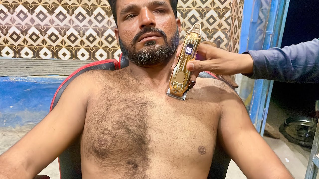 ASMR👋BilluRELAXING SLEEPING | CHEST THERAPY | HAIR REMOVAL WITH SHARP IRON PIECE TO OLDBARBER WITH 🪒