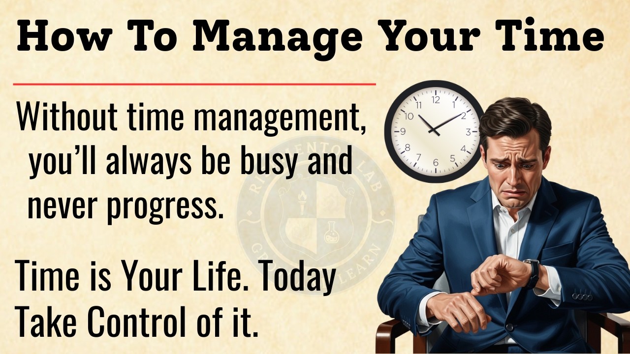 How to Manage Your Time - 10 Time Management Tricks || Improve Your English Fluency ✅️