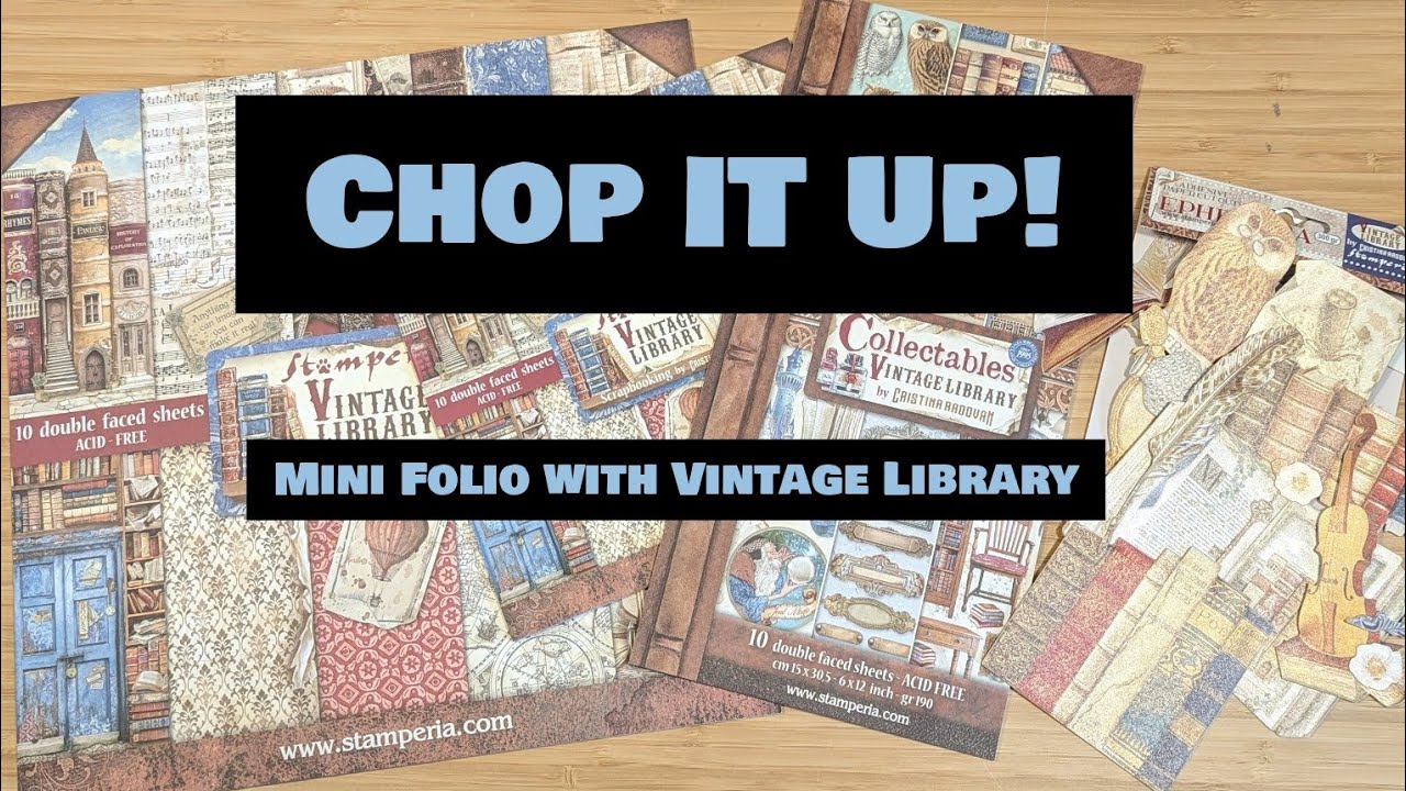 CHOP IT UP: More Ways To Use Patterned Paper! Let's Make a Vintage Library Mini Folio