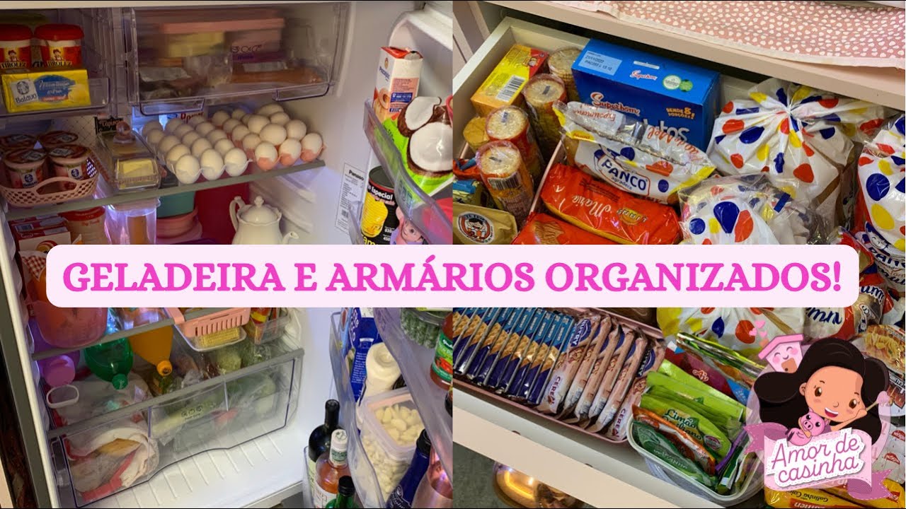 ORGANIZANDO AS COMPRAS DO MÊS DE ABRIL! ARMÁRIO E GELADEIRA! SERÁ QUE COUBE TUDO??? Amor de casinha