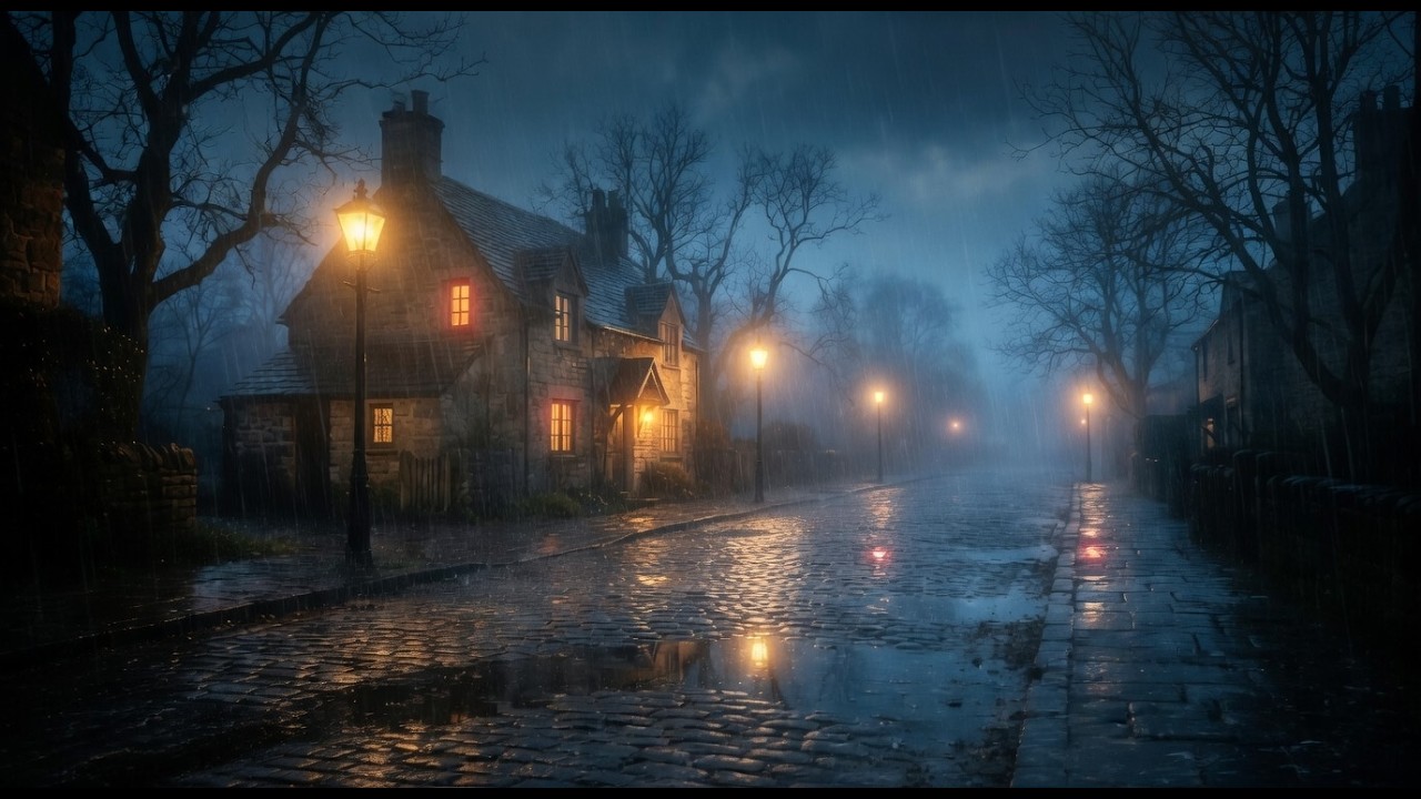 Village Road in Heavy Rain | ASMR Sounds for Fast and Peaceful Sleep