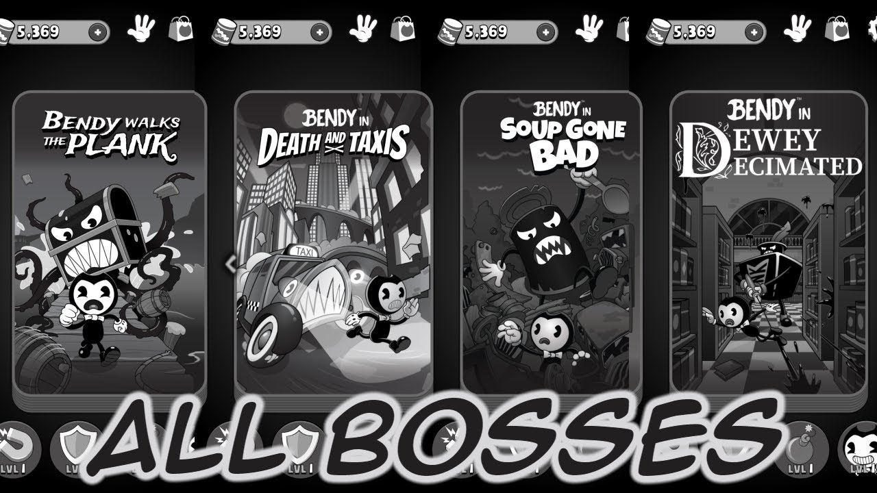 Bendy in Nightmare Run - All Bosses