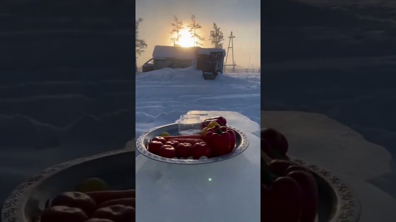 Extreme snow cooking TikTok Foodievybz