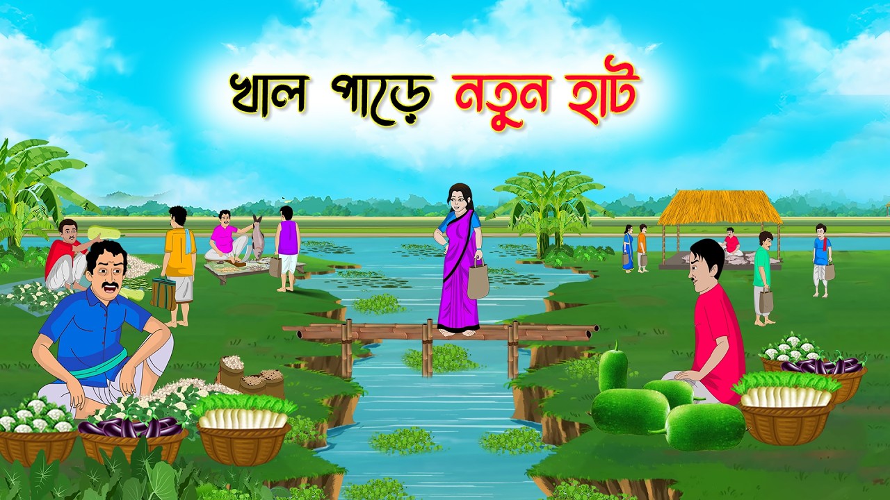 খাল পাড়ে নতুন হাট | Bangla Cartoon | Rupkothar Golpo | Bedtime stories | new cartoon |Thakumar Jhuli