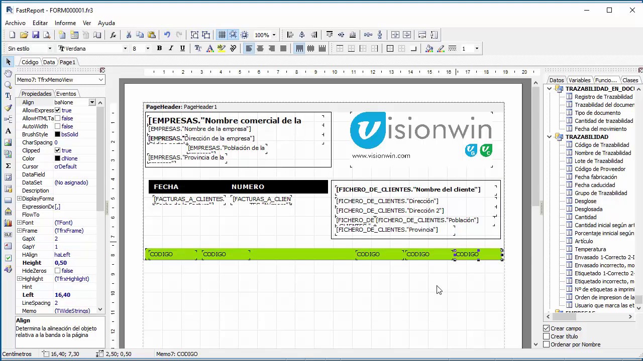 Formatos Visionwin FastReport