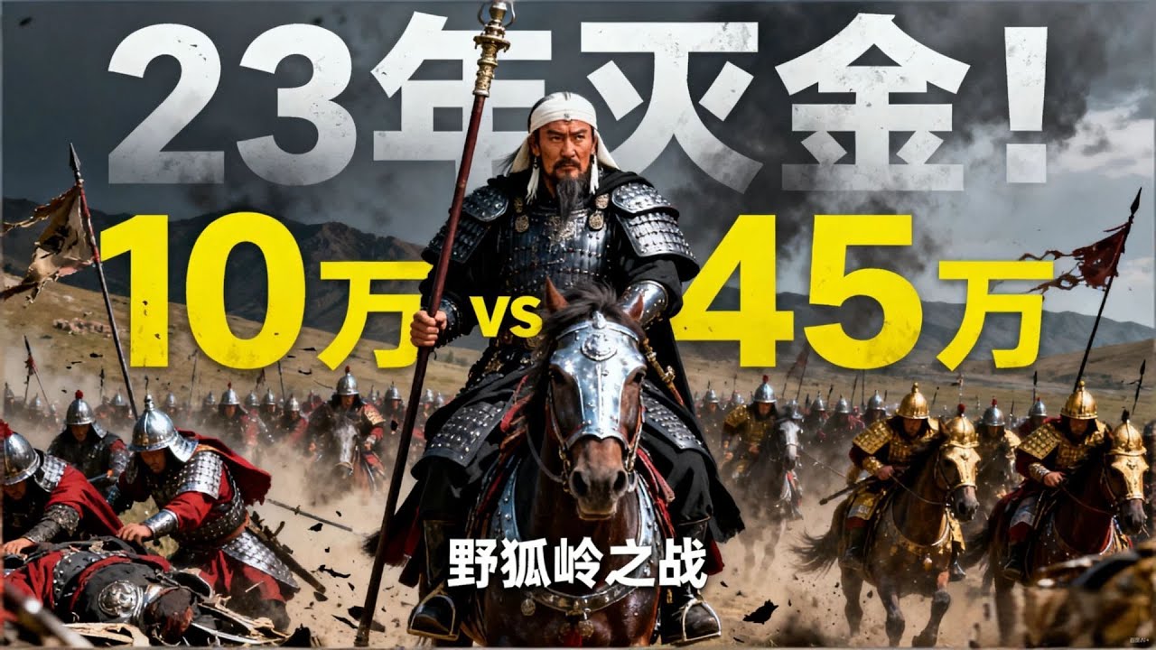 23年灭金！成吉思汗10万铁骑如何碾压45万金军？野狐岭之战改写东亚史｜洋堂主故事汇