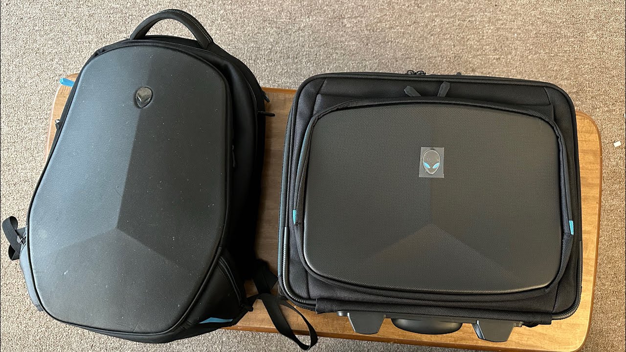 ALIENWARE VINDICATOR BOOKBAG and MOBILE EDGE ROLLING SUITCASE LUGGAGE