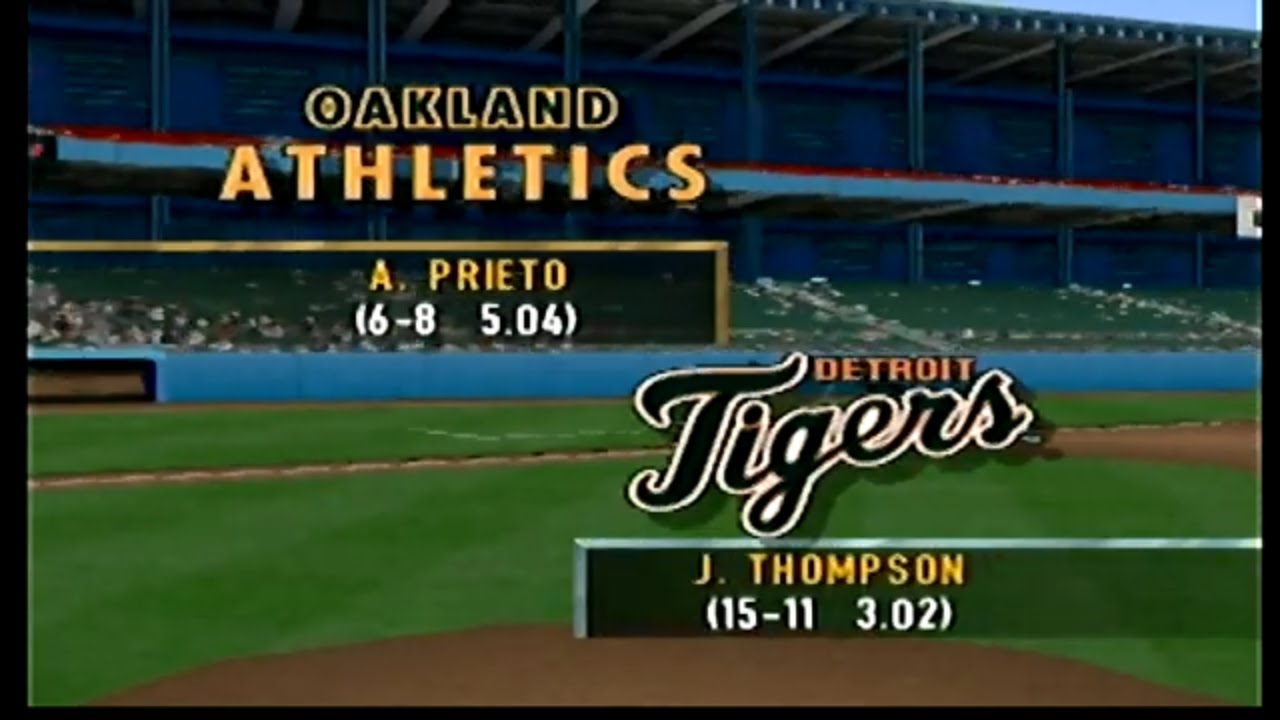 Major League Baseball Featuring Ken Griffey Jr. gameplay Athletics vs Tigers