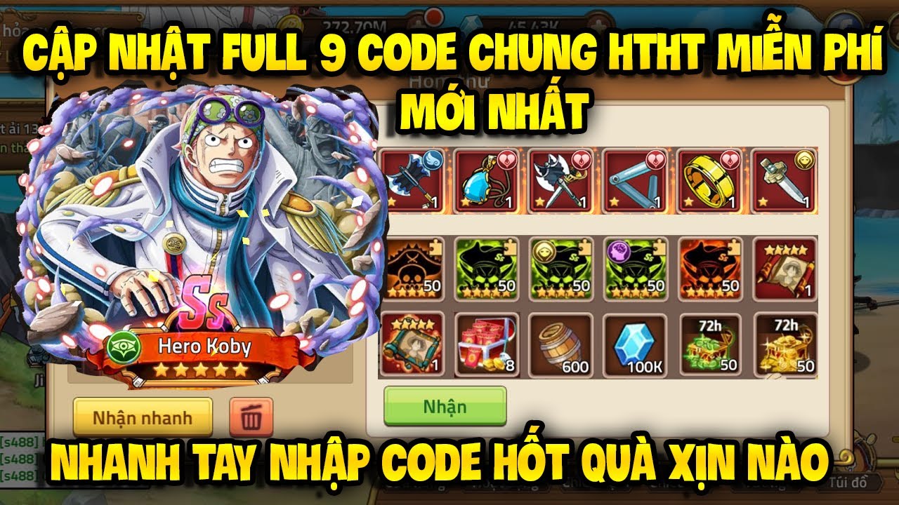 Cập Nhật 9 Code Huyền Thoại Hải Tặc D&ugrave;ng Chung Mới Update | Sự Kiện Ph&aacute;t Giftcode Tướng Mới Ra Mắt