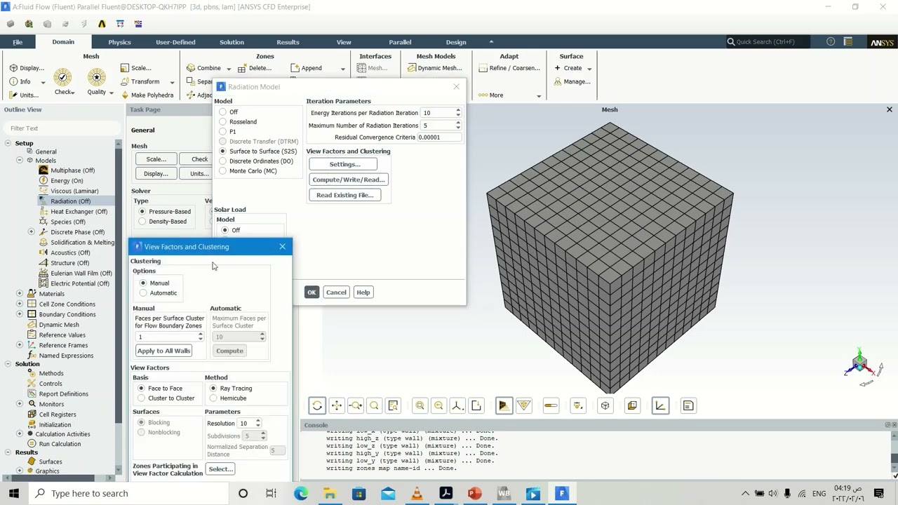 Modeling Radiation and Natural Convection through 3d  square box