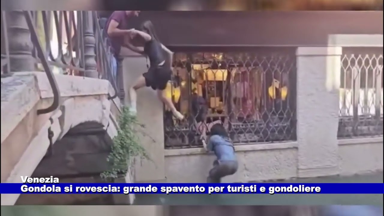 Venezia. Gondola si rovescia: grande spavento per turisti e gondoliere 25.08.2025