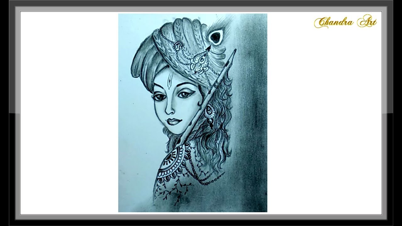 Drawing Of Lord Krishna - Easy Pencil Sketch Art