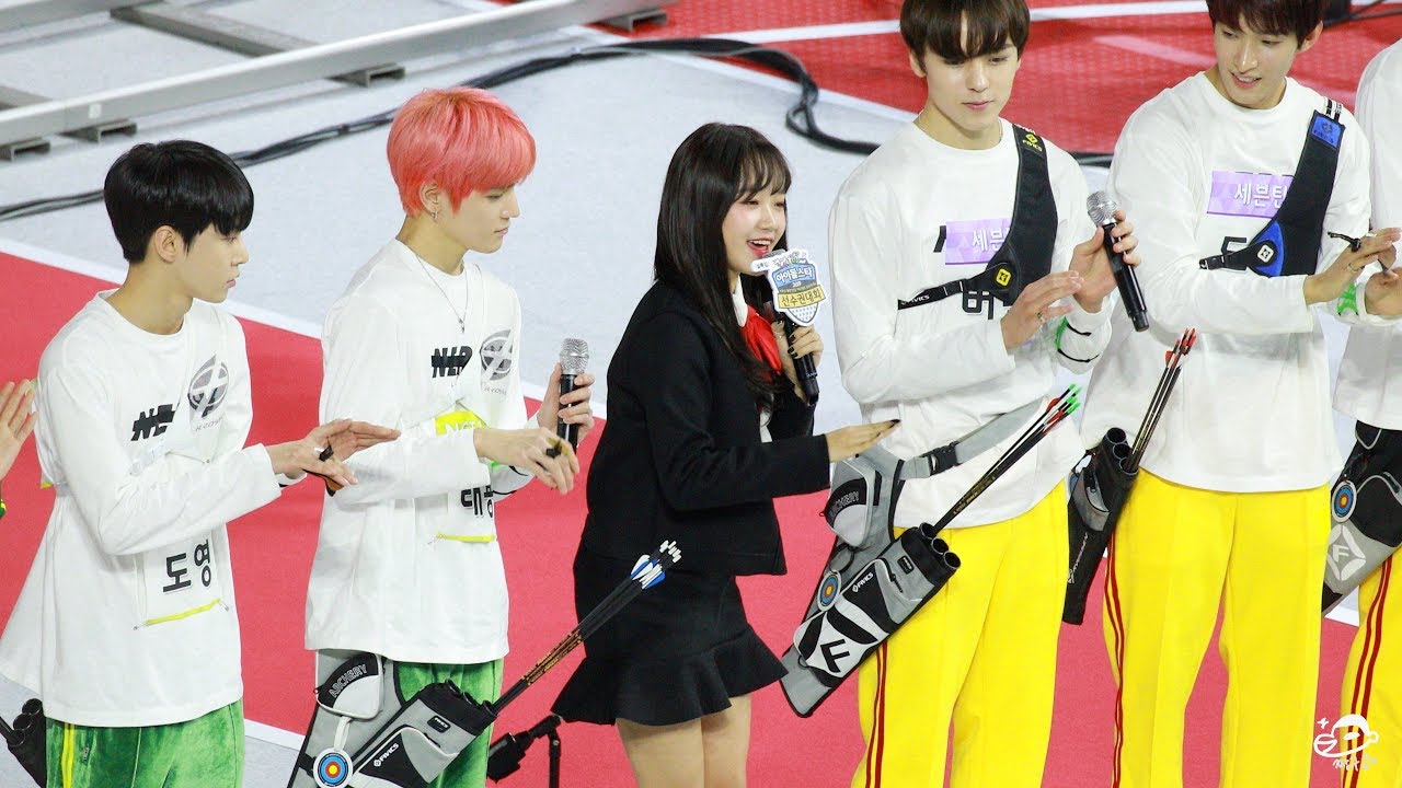 4k 190107 아육대 위키미키(WekiMeki) 양궁 MC 유정 fancam by짱구
