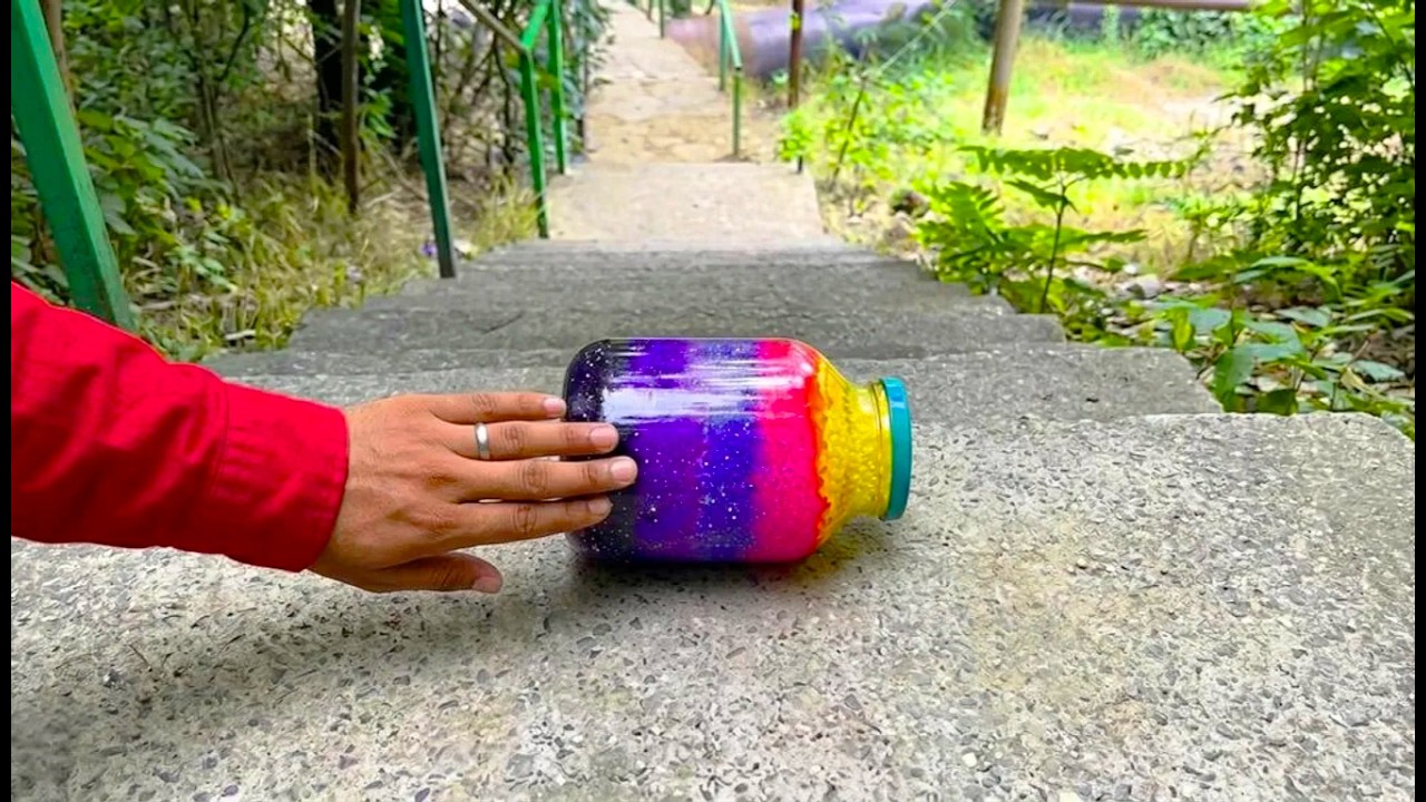 🌈🌈🌈Crushing Colorful Glass Bottles 🫙 ⚠️🔥