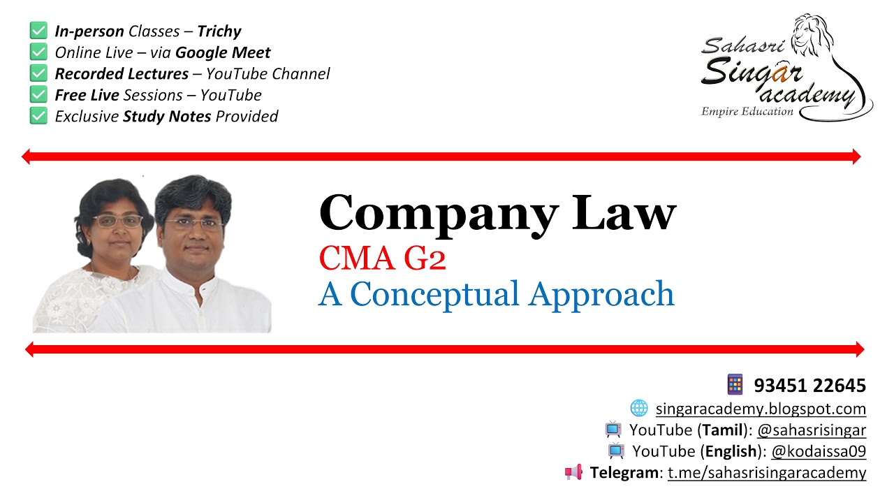 MJ26 CA G1 Co Law Ch 11: Companies Incorporated Outside India