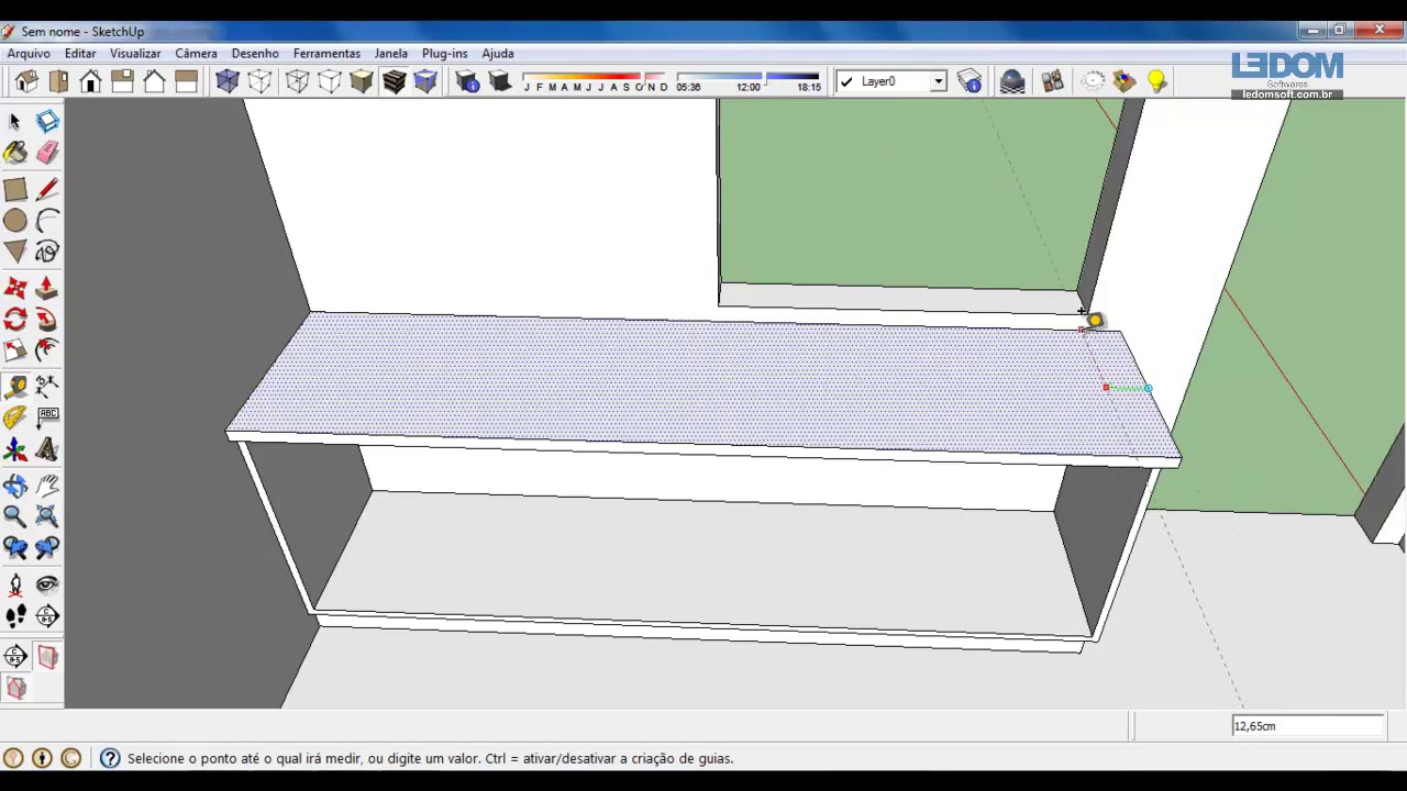 Criando balcão do movel planejado - curso completo sketchup 35