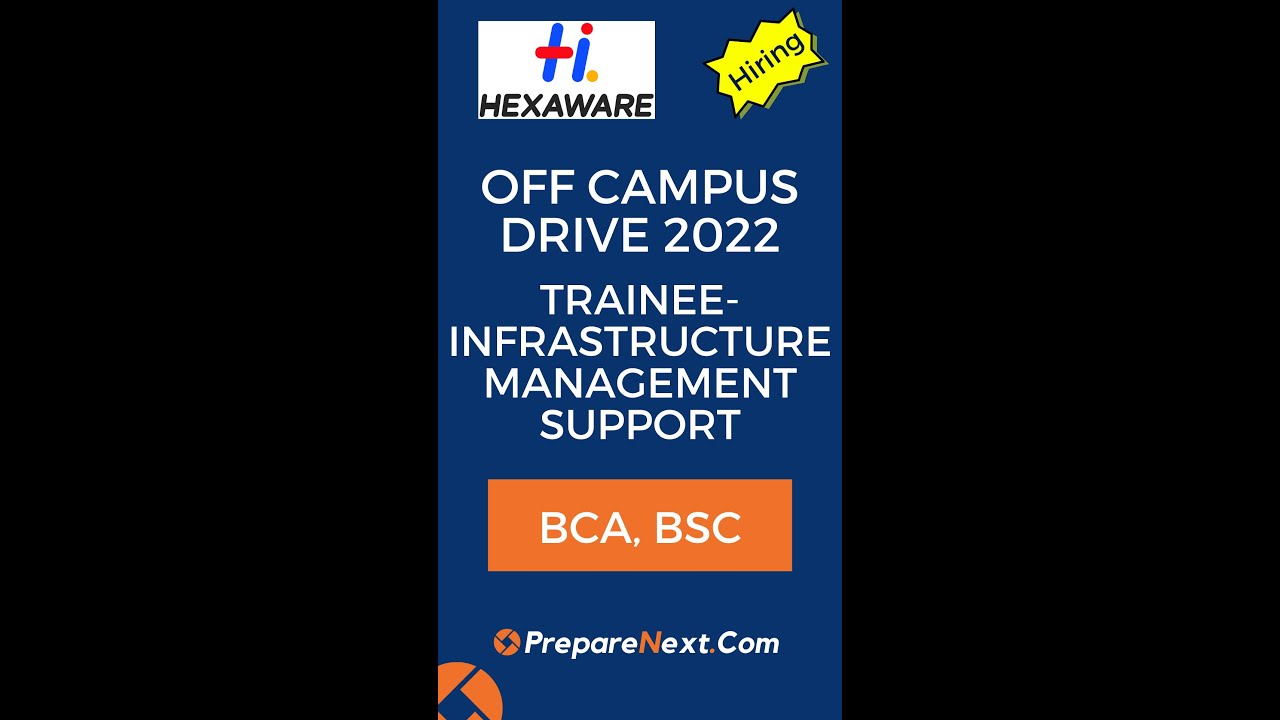 Hexaware Off Campus Drive 2022 For Trainee - Infrastructure Management Support | IT Job