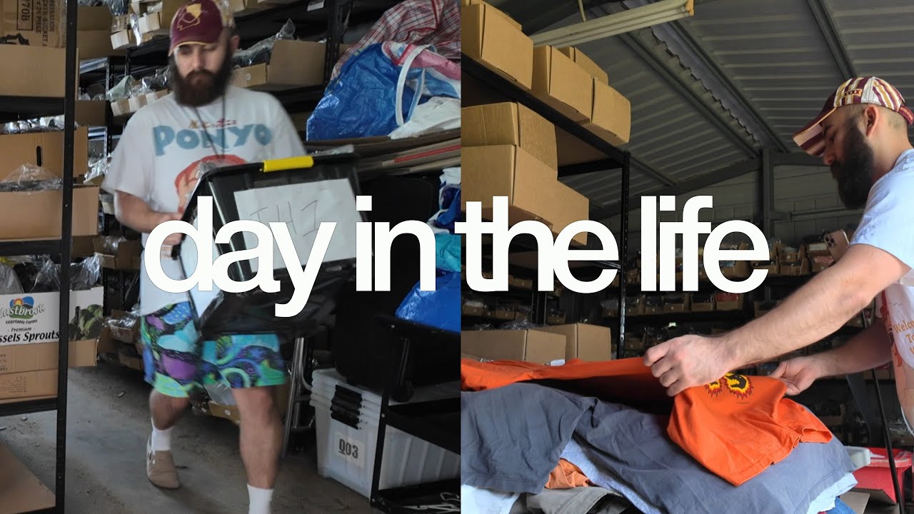 day in the life vintage seller + preparing a 50+ piece drop solo