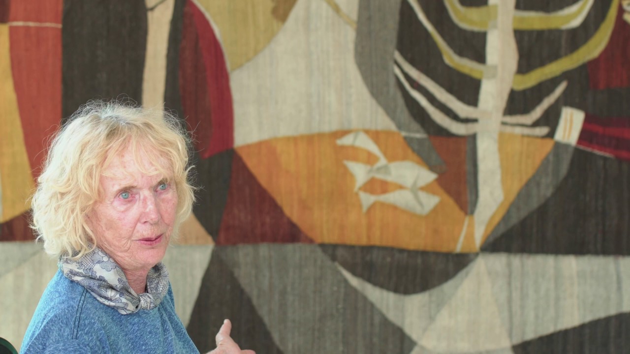 Marguerite Stephens explain the process of making Cecil Skotnes's tapestry