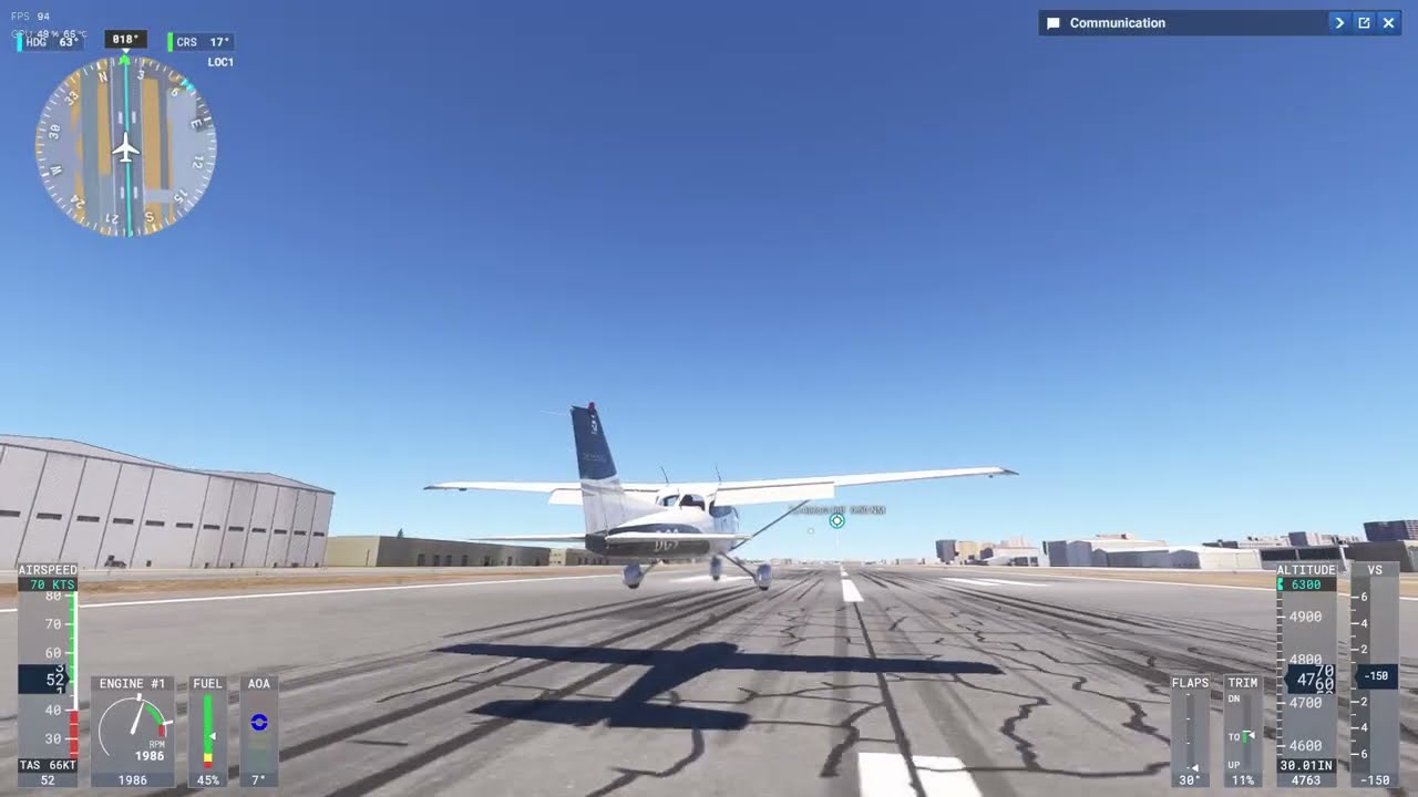 MSFS 2024 | Cessna 172 Skyhawk ILS Approach - La Aurora MGGT RWY 02