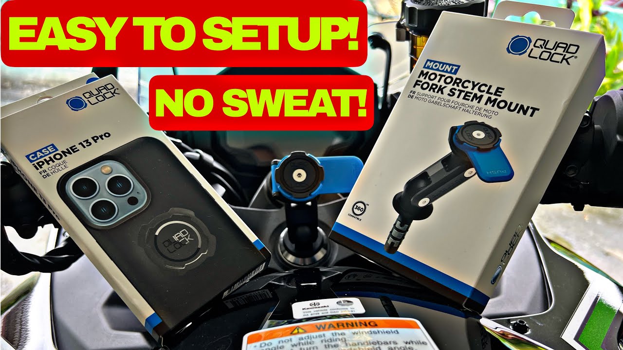 Incredibly Easy to Install Quadlock Fork Stem Mount on your SPORT BIKE!