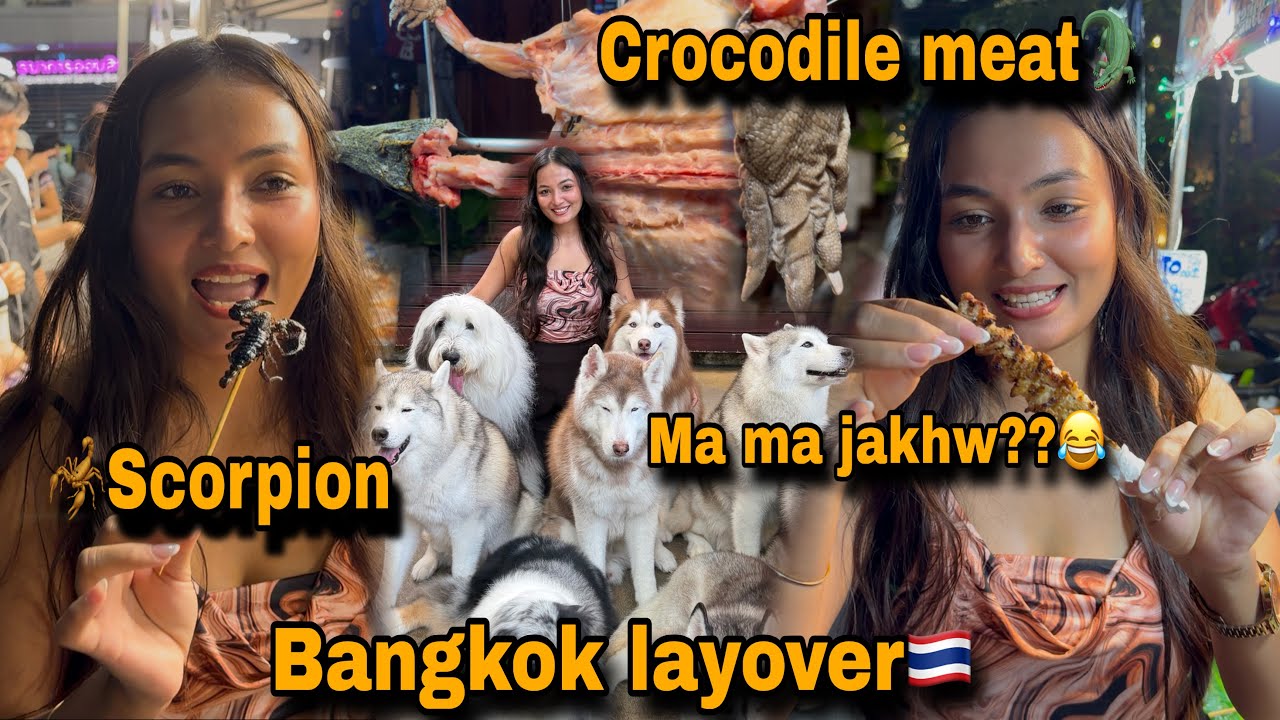 🇹🇭Bangkok layoverao Crocodile🐊 Scorpion🦂 jabai 😂  ||PUJA BORO|| Thai massage labai //Shopping🥰