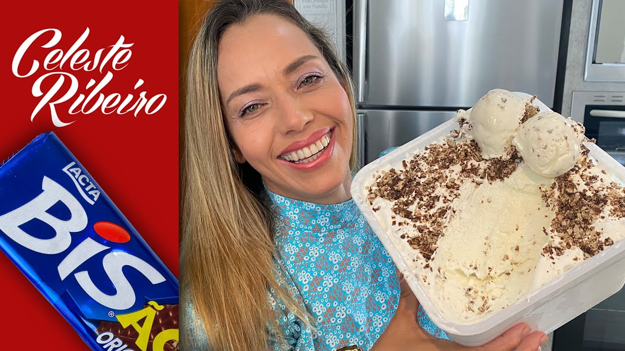 Sorvete caseiro de chocolate Bis
