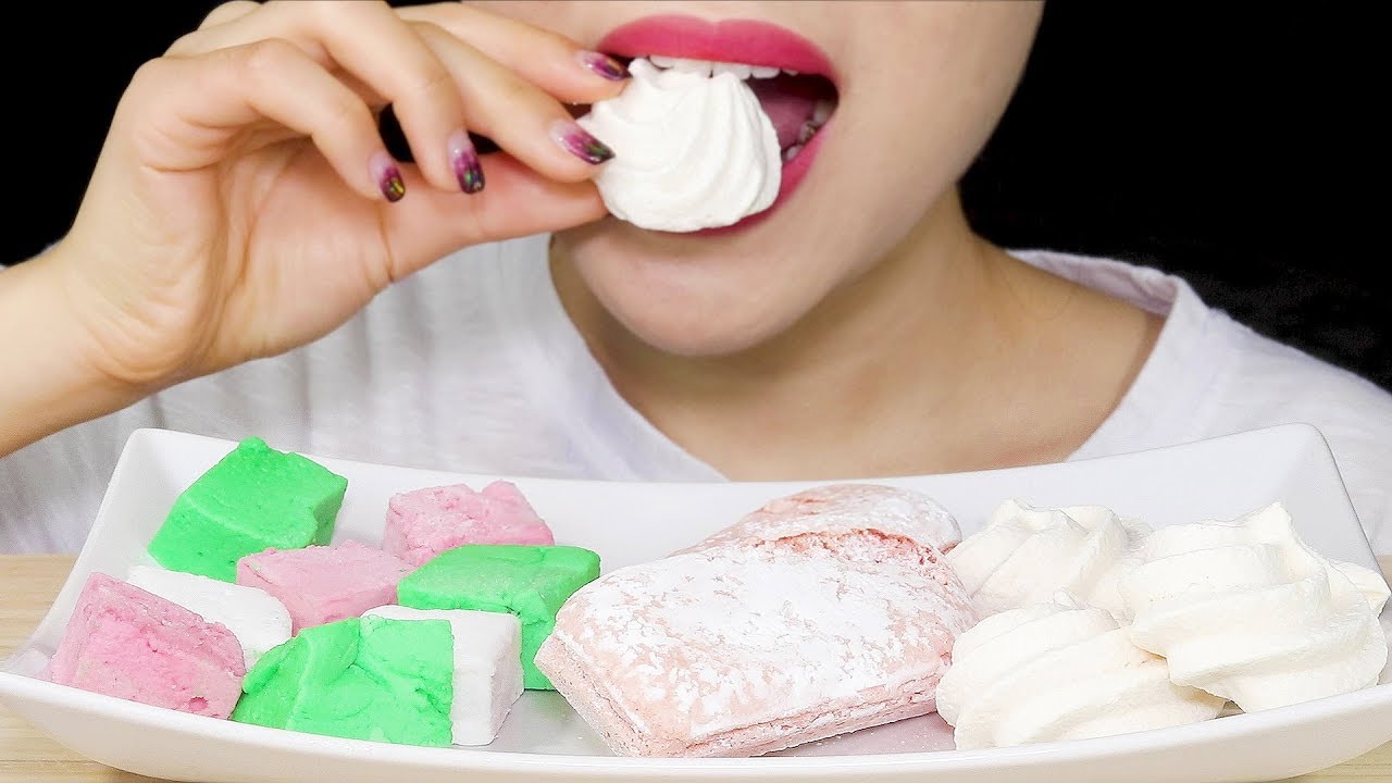 ASMR Marshmallow, Meringues, Ladyfinger 수제마시멜로우, 머랭쿠키, 레이디핑거 리얼사운드 먹방 Eating Sounds