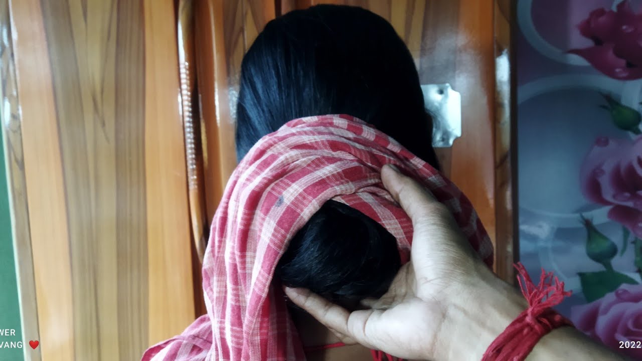 Wet Long Hair Pulling | Beautiful Wet Hair Pulling For Husband |