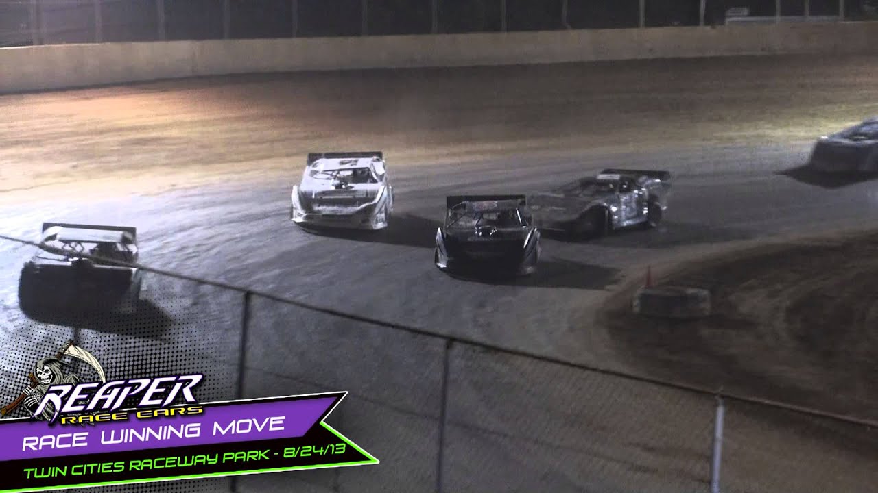 Reaper Race Cars Race Winning Move :: Twin Cities Raceway Park :: 8.24.13 :: Jeremy Hines