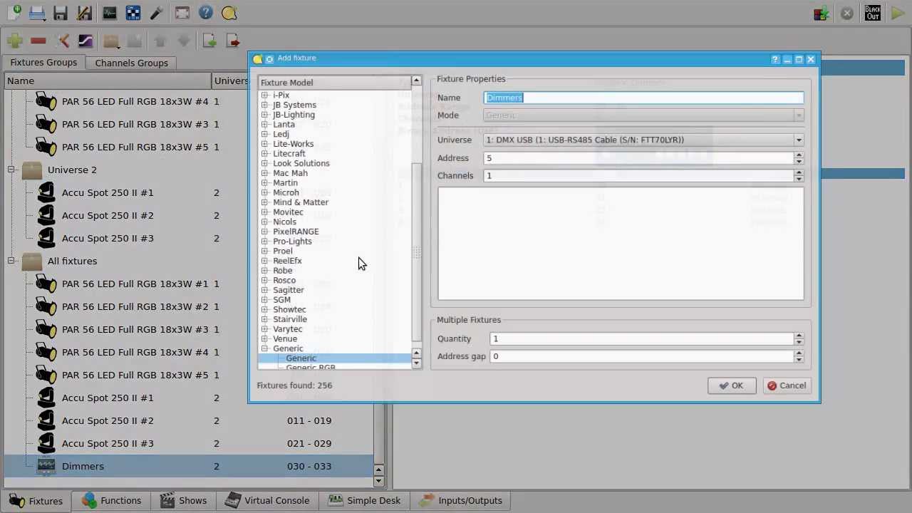 QLC+ Video Tutorial #2 - Fixtures and channel groups