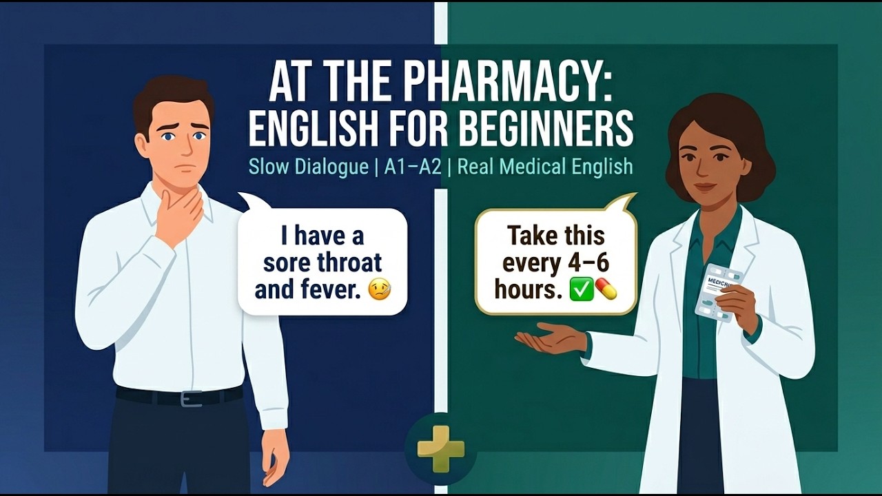 10 Minutes Pharmacy English | Buying Medicine Without a Prescription | Slow Clear A1&ndash;A2 🏥📋