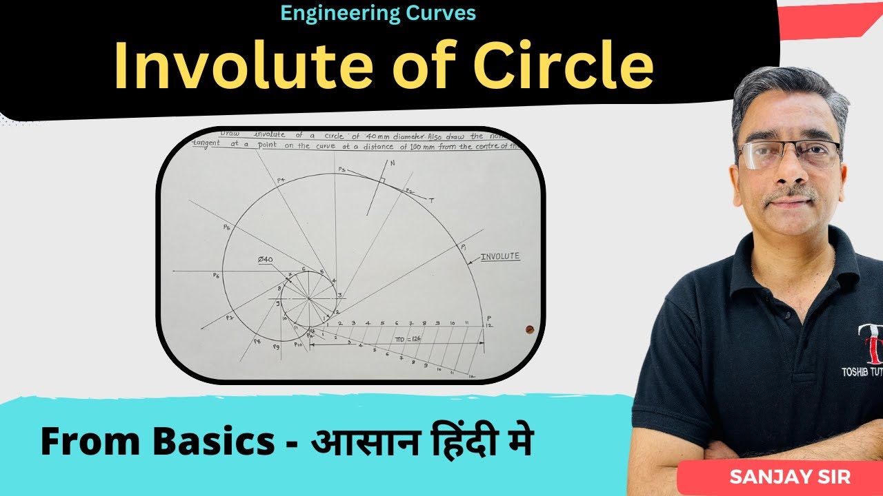 Involute of a Circle in Engineering Drawing | Engineering Graphics | Toshib Tutorial's