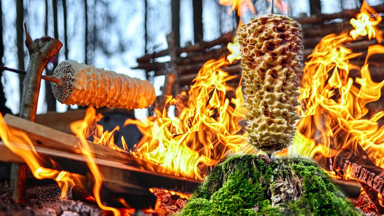 🔥 Wild Chef. Early Spring Camping. A Spit Cake (šakotis) Relaxing Cooking. ASMR Sound 🔥