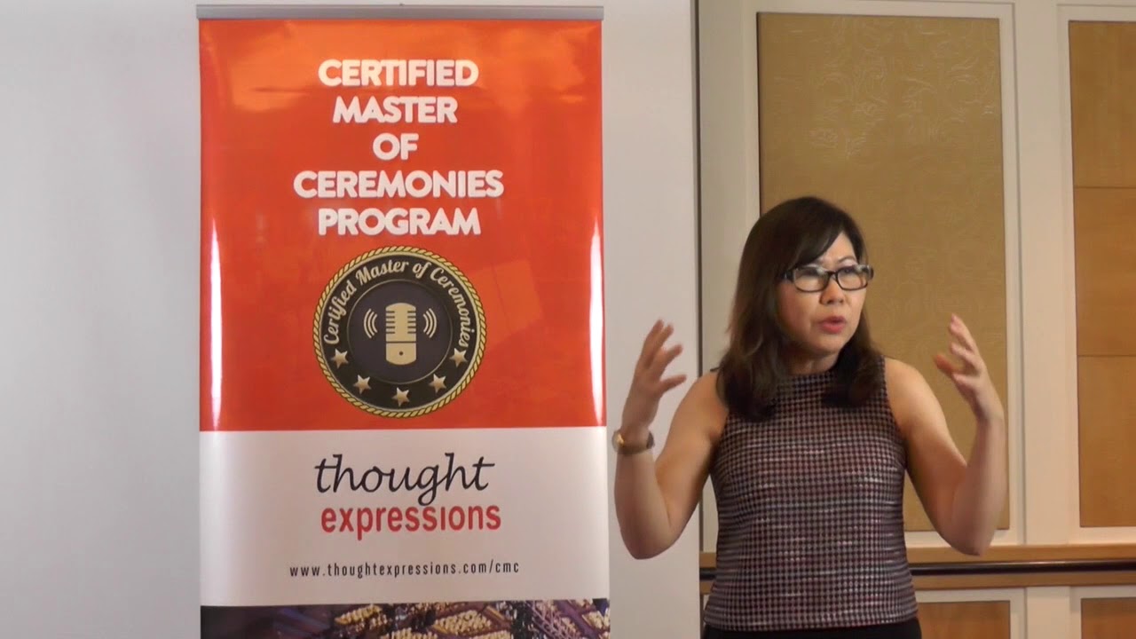 Ida Lee shares experience at Thought Expressions Certified Master of Ceremonies