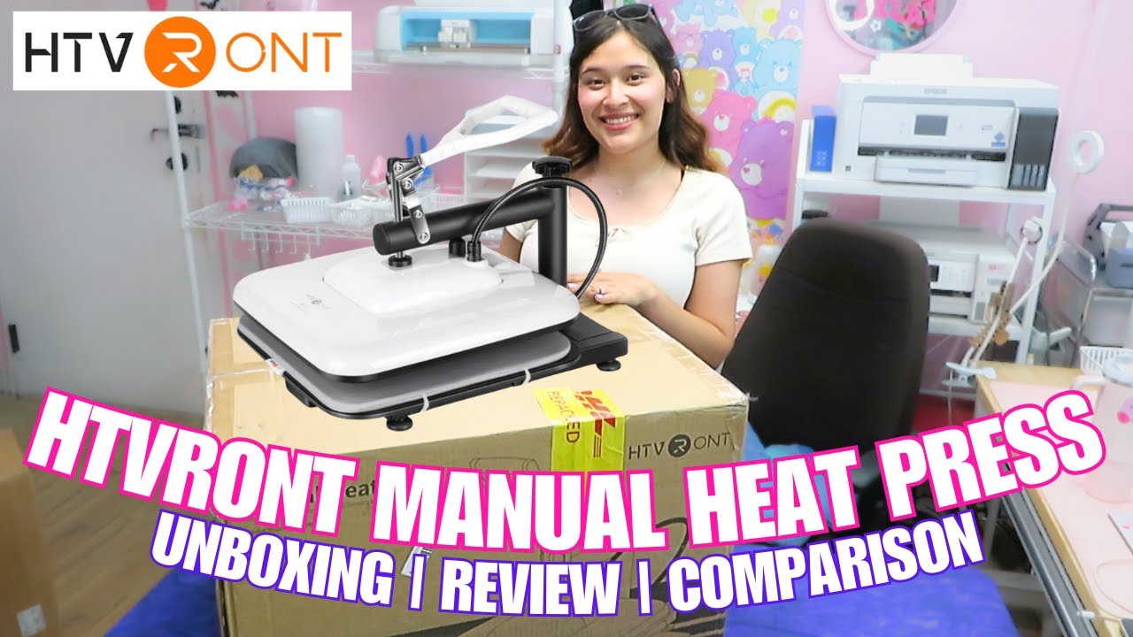 NEW HTVRONT MANUAL HEAT PRESS ♥︎ | UNBOXING, REVIEW, PRESS TEST