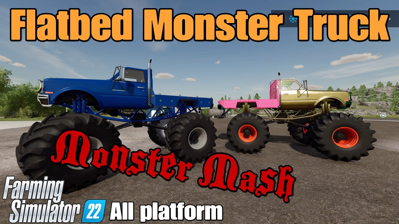 Flatbed Monster Truck  / mod for all platforms on FS22